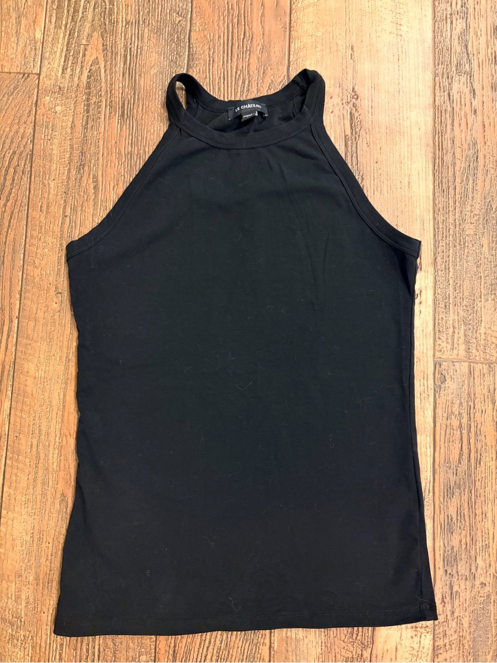 2/$15 le chateau Black High Neck Ribbed Tank